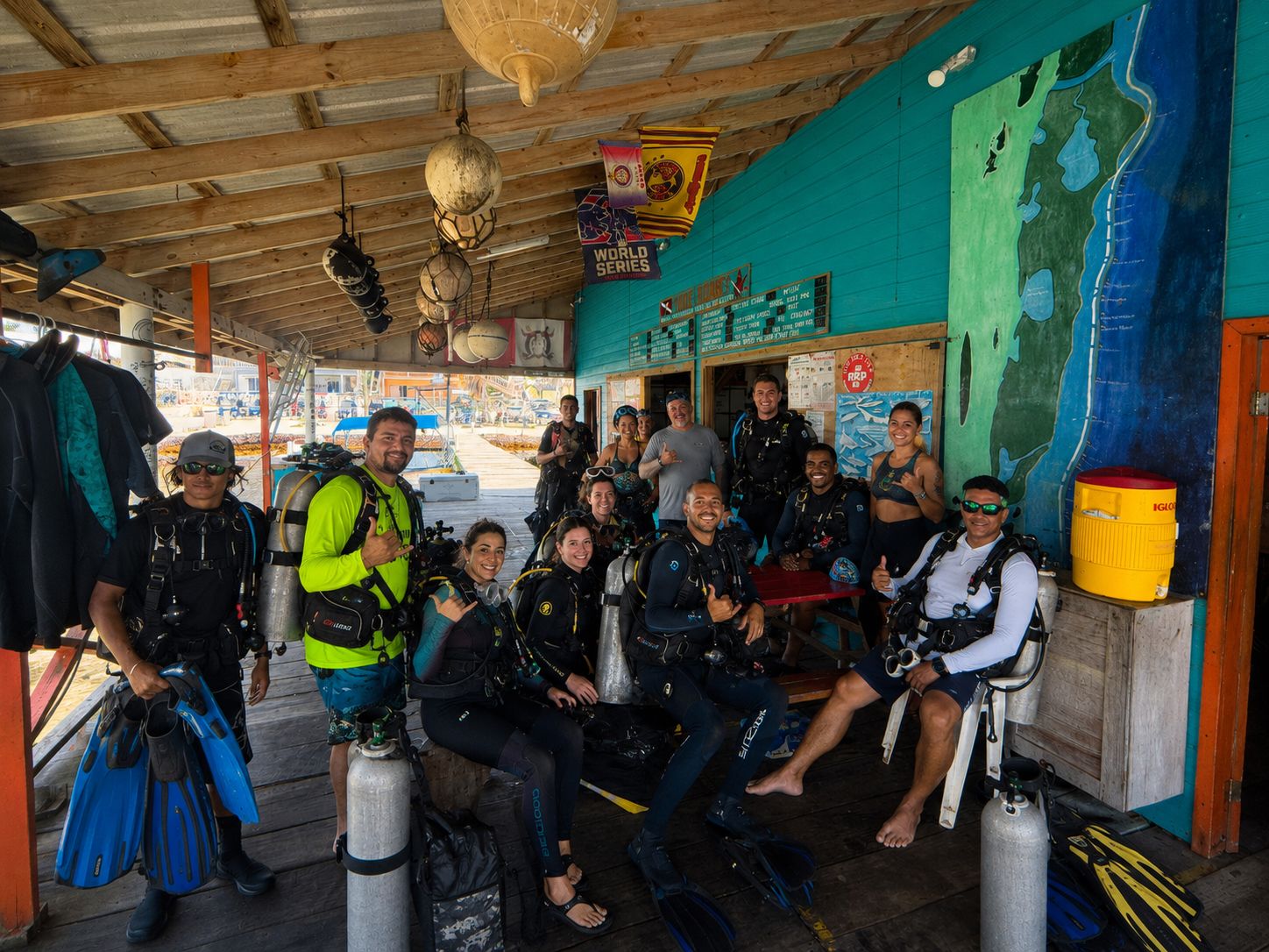 Dive trip group at Sandbar