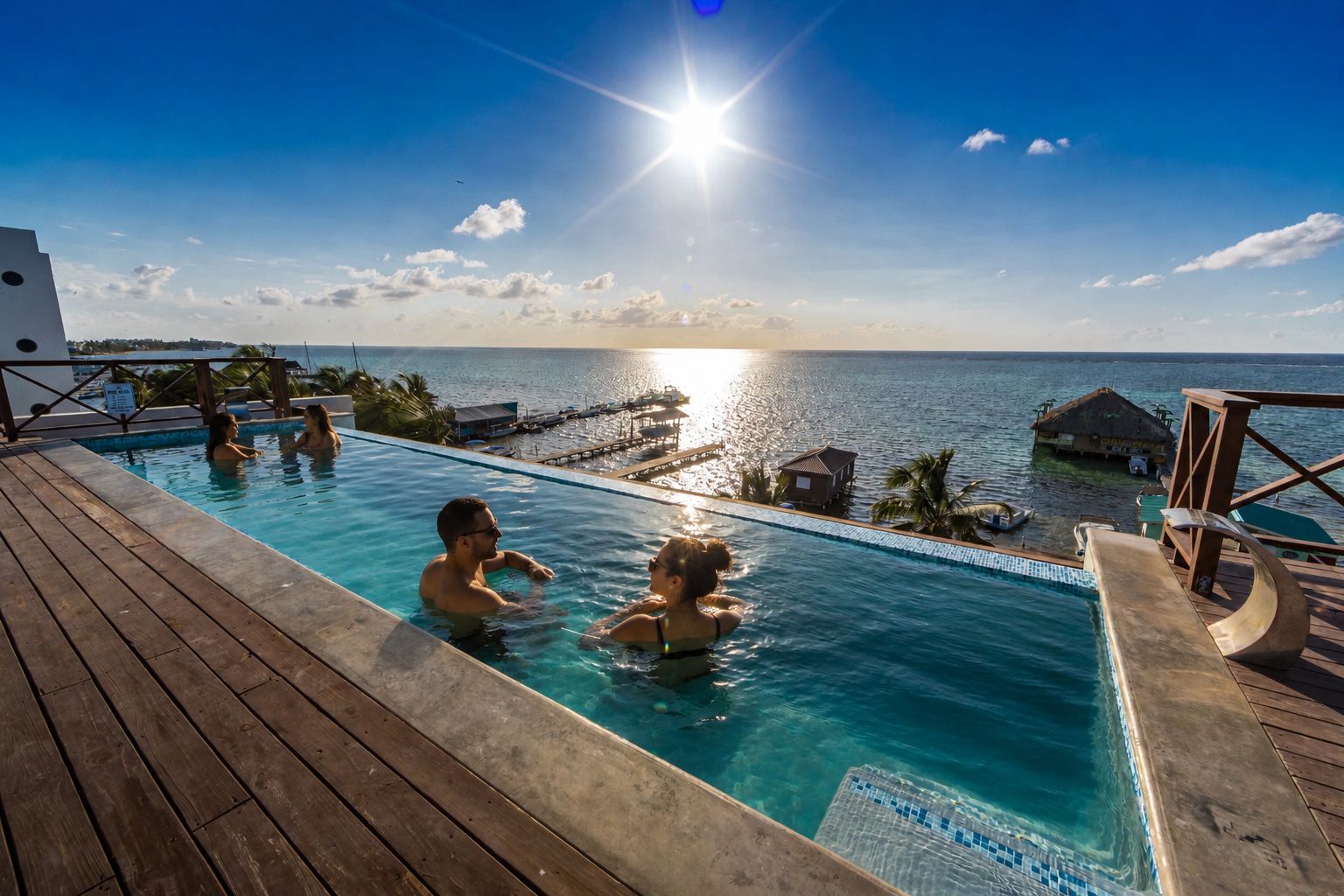 Rooftop pool wide shot at Sandbar