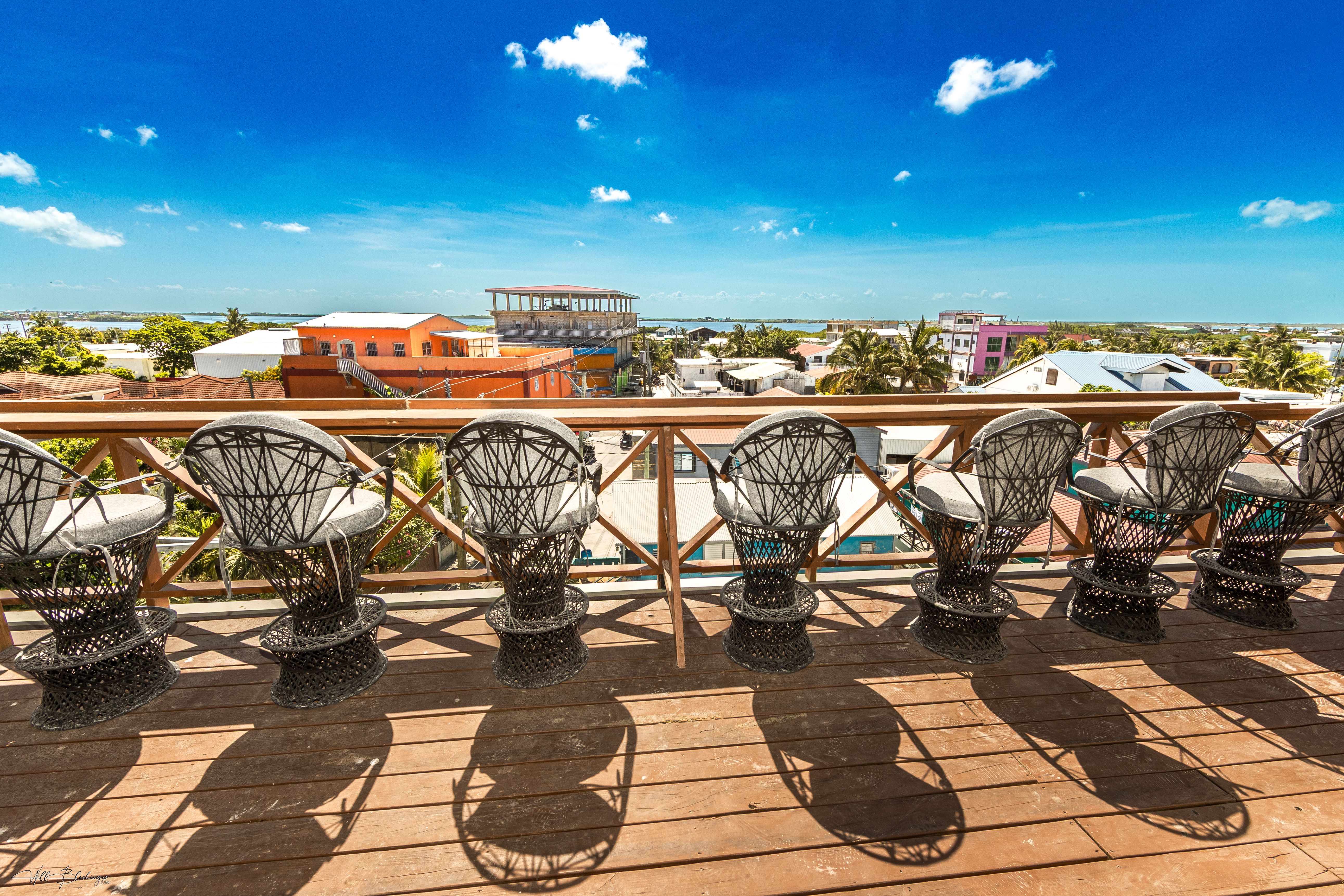 Rooftop railing at Sandbar