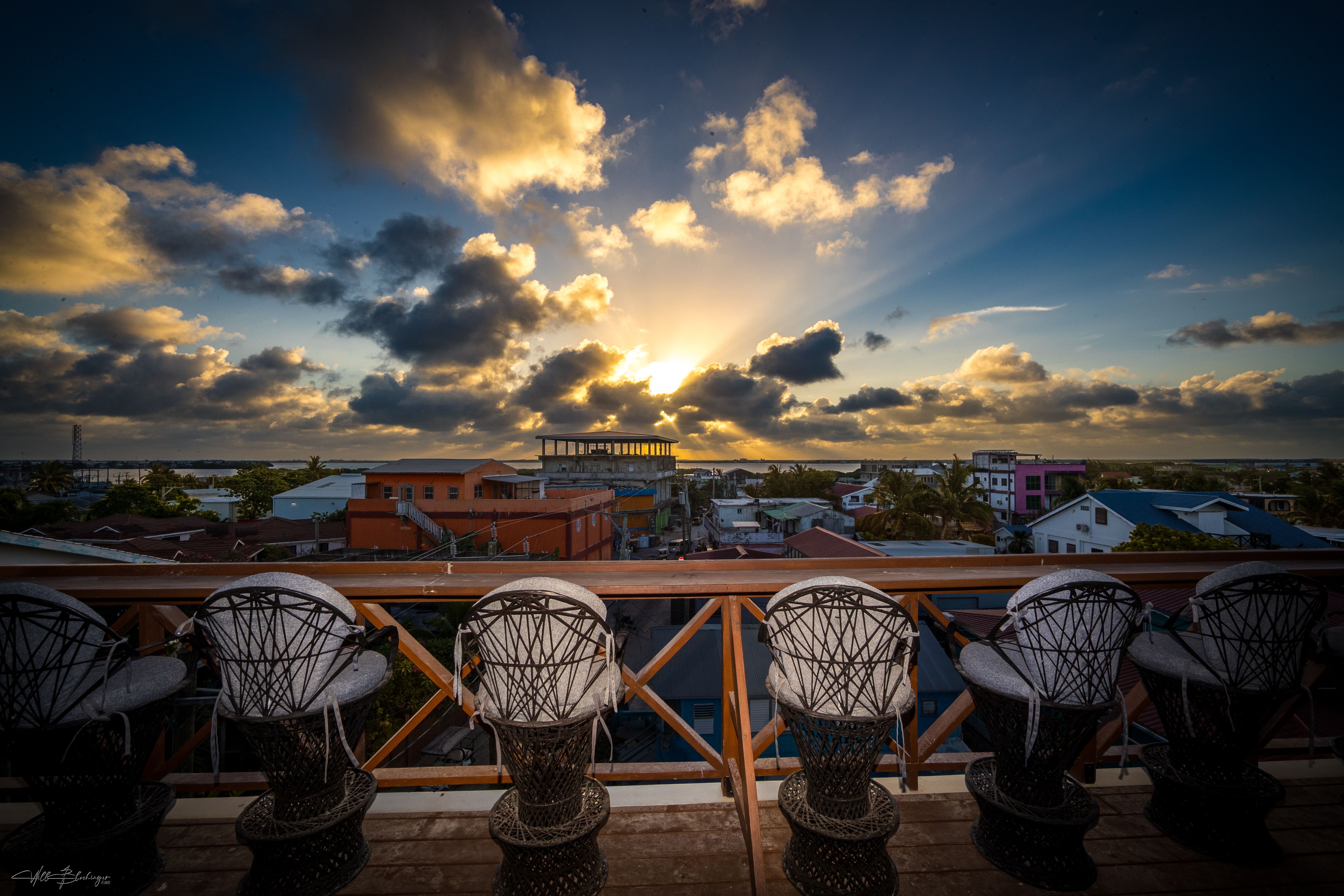 Sunset from the Sandbar rooftop