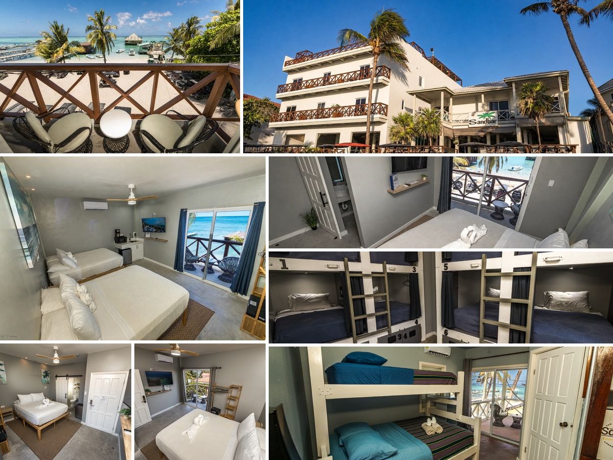 Rooms at Sandbar Beachfront Hotel & Hostel